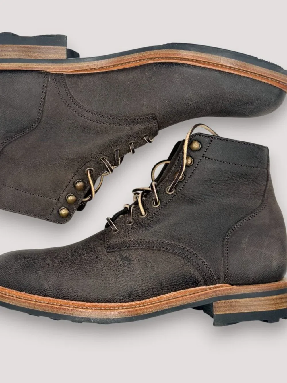 Parkhurst Allen Boot CF Stead Charcoal Brown Waxed Unicorn Size 9 602M Worn Once